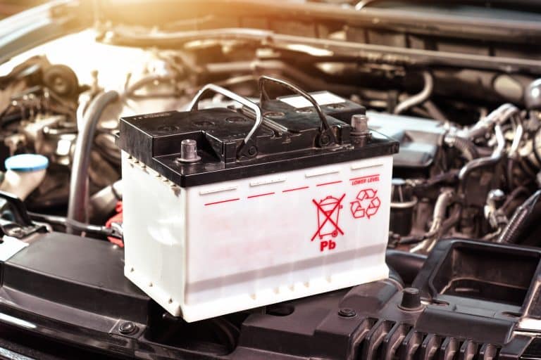 The car battery of the automobile electrical system in the engin